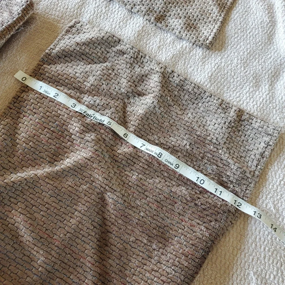 Handmade Recliner Arm and Headrest Covers Set Taupe Brown Textured Woven 3pc‎